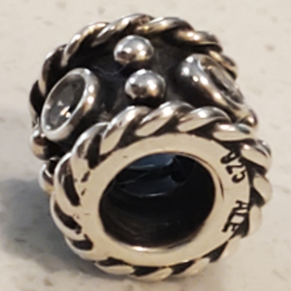 PANDORA Retired Sterling Silver Oxy Crown with Clear Zirconia 925 ALE CHARM BEAD - Picture 4 of 9